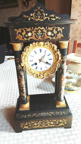 Pendule portique colonnes - pendule, à