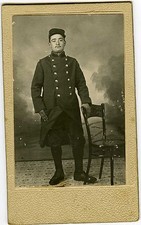 PHOTO photographie CDV, un militaire Louis pose guerre 14/18 képi uniforme