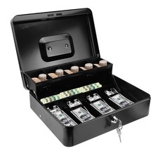 Caisse à monnaie verrouillable ignifuge étanche avec 2 clés, grande caisse à ...