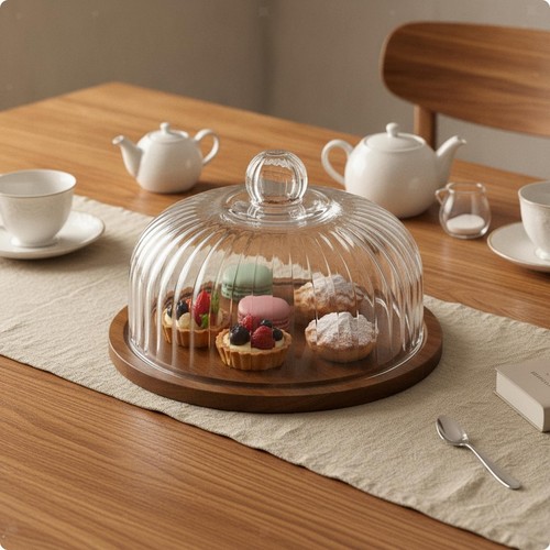 Cloche gâteau côtelée - cloche, à
