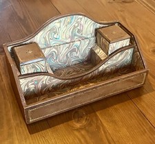 Garniture Nécessaire De Bureau Ancien Cuir