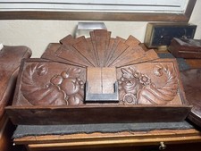 Porte Courrier En Applique Art Déco Bois Sculpté Décors Corne D’abondance 