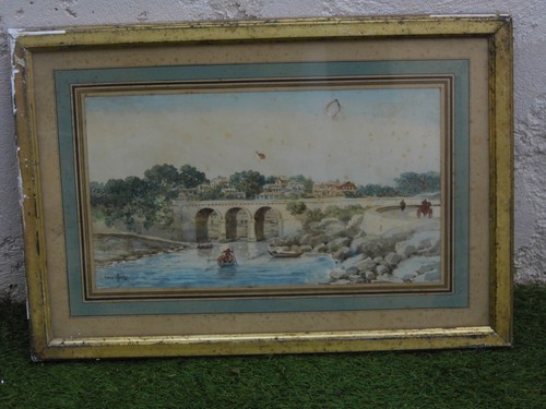 Tableau signe aquarelle rare - tableau,