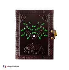 Carnet de Notes Journal Intime en Cuir Vintage / Recueil Dessins  Arbre de Vie