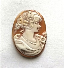CAMÉE vintage pour parure BROCHE Miniatur PENDENTIF cameo  NACRE or FILIGRANE 16