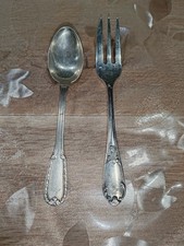 2 Couvert allemand WW2  petites cuillères Petit Fourchette marquage Militaria