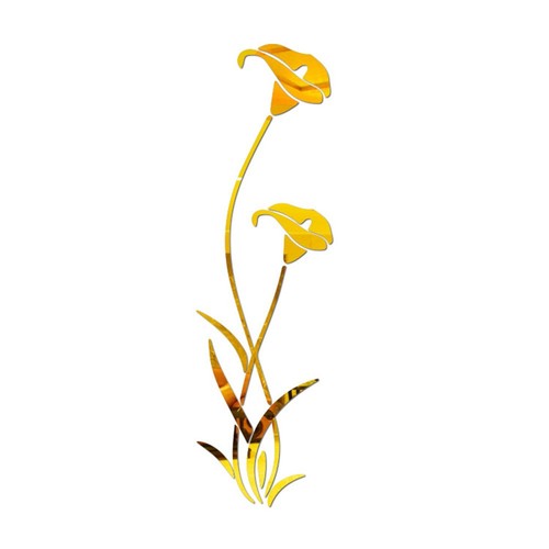 Miroir fleur art amovible - miroir,
