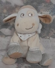 B56/Doudou Vache  Avec Banda /Beige / Brodé/ Mots D'Enfants /Comme Neuf