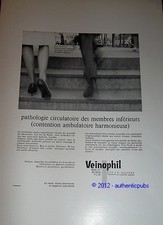 PUBLICITE ANCIENNE 1964 VEINOPHIL BAS DE CONTENTION VARICE FRENCH AD IMPACT