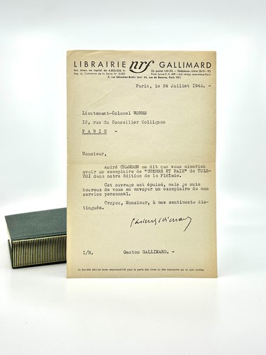 Gaston gallimard lettre - -,