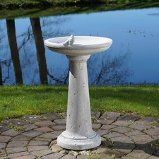 Bain d'oiseaux avec colonne abreuvoir d'oiseaux figurine en pierre 76 cm 47 k...