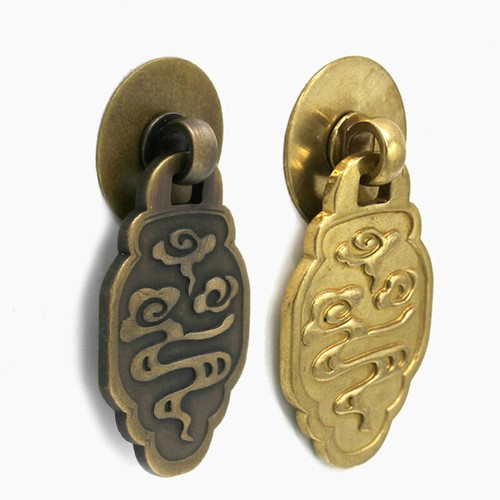Paire chinois antique laiton - 1,