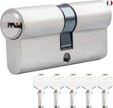 Cylindre de serrure 40/40, profilé - Avec 5 clés - Pour porte d'entrée - En