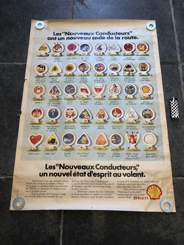 Ancienne affiche shell - shell, de