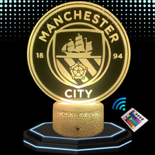 Lampe chevet 3D LED Manchester city foot  - Veilleuse changement couleurs