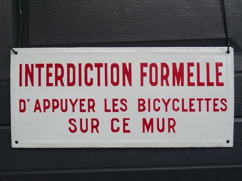 Plaque émaillée interdiction - émaillée,