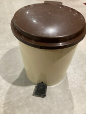 poubelle plastique de bureau ronde haut 23cm diam 21cm;beige/marron