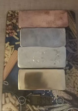 Lot de 4 lingots or nordique, cuivre, aluminuim et plomb