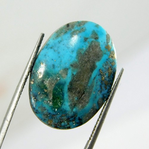 Cabochon ovale bleu turquoise