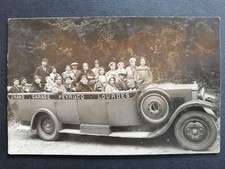 cpa AUTOMOBILE VOITURE CAR du Grand GARAGE PEYRUCQ à LOURDES Pelerins Excursion