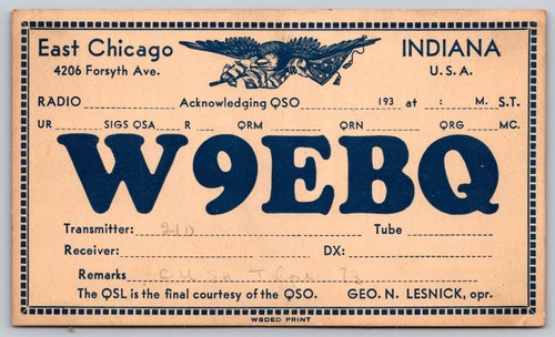 Vintage qsl card - vintage, n