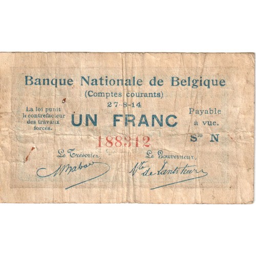 377769 belgium 1 franc - [#377769],