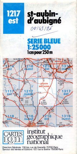 Carte ign serie bleue 25000 - carte,