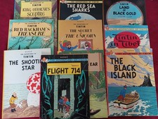 Lot Tintin, 10 albums souples en anglais, édition Magnet 1978/79