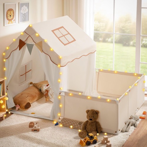 Tente enfant 2en1 cabane - enfant,
