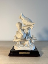 Figurine décorative en porcelaine blanche – Oiseaux sur branche