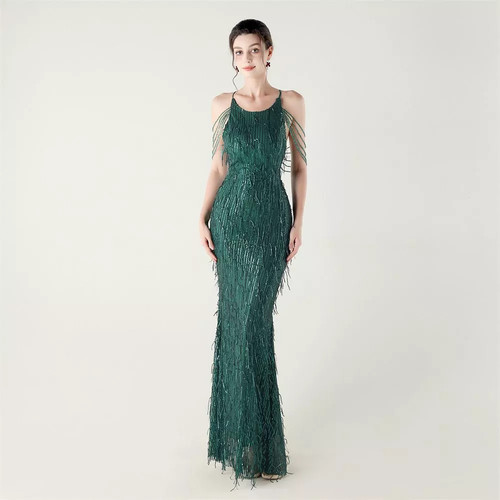 Longue robe vert avec des - longue,
