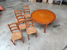 Table de cuisine ronde avec ses chaises pied central 