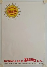 Affiche Sirop Tonic SOLERS à la Gentiane Distillerie Salers - Années '60