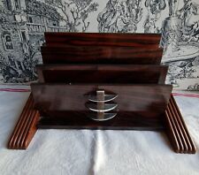 ANCIEN PORTE LETTRE DE BUREAU ART DECO BOIS RONCE DE NOYER ET CHROME
