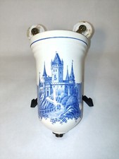 Ancien Contre Poids En Porcelaine Pour Monte Et Baisse Décor Paysage Château