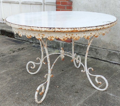 Ancienne table ronde - table, fer