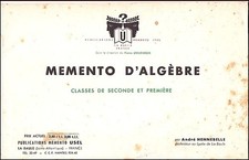 Mémento d'algèbre, classe de