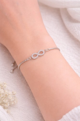 Bracelet infini argenté acier