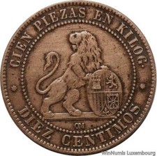 F7227 Rare Spain 10 Centimos