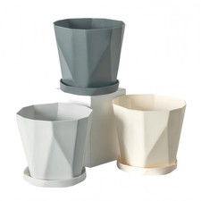 3 Pièces Pots De Fleurs en Plastique, 13cm Pot De Fleur Coloré Semoir De Semi...