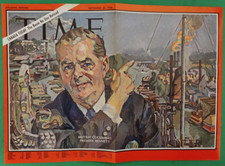 Cecil Bennett W.A. BRITISH COLUMBIA TIME 1966 Double Couverture 1 Page Originale