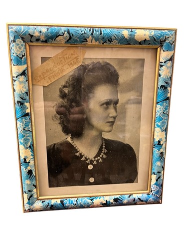 Ancien cadre photo sous verre - sous,