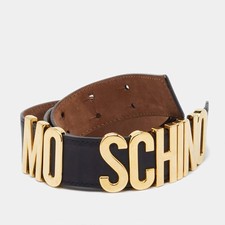 Ceinture Moschino en cuir noir