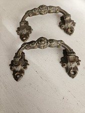 Paire Poignées Ancienne Laiton Signées Louis Pinet Meubles Fin 19e