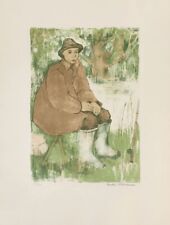 ANDRÉ MINAUX - LE PÊCHEUR  - 1952 lithographie signée