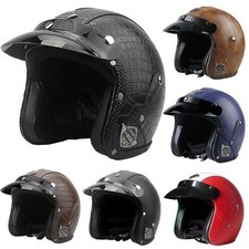 Casque moto scooter VOSS face ouverte RETRO MOD noir ROUGE BLEU