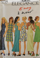 6754 PATRON SIMPLICTY "ELEGANCE" 4 CREATIONS ROBE  DOS CROISE 36 AU 46