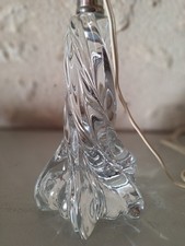 BACCARAT, PIED DE LAMPE, CRISTAL TORSADÉ,  ANNÉES 50, ÉLECTRIFIÉ 