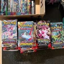 lot de 103 boosters Pokemon  Reconditionnés à neuf 2 Holo 1 Rare 1 Code Série