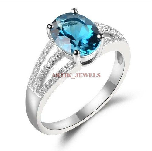 Naturel bleu gemme topaze - bleu,